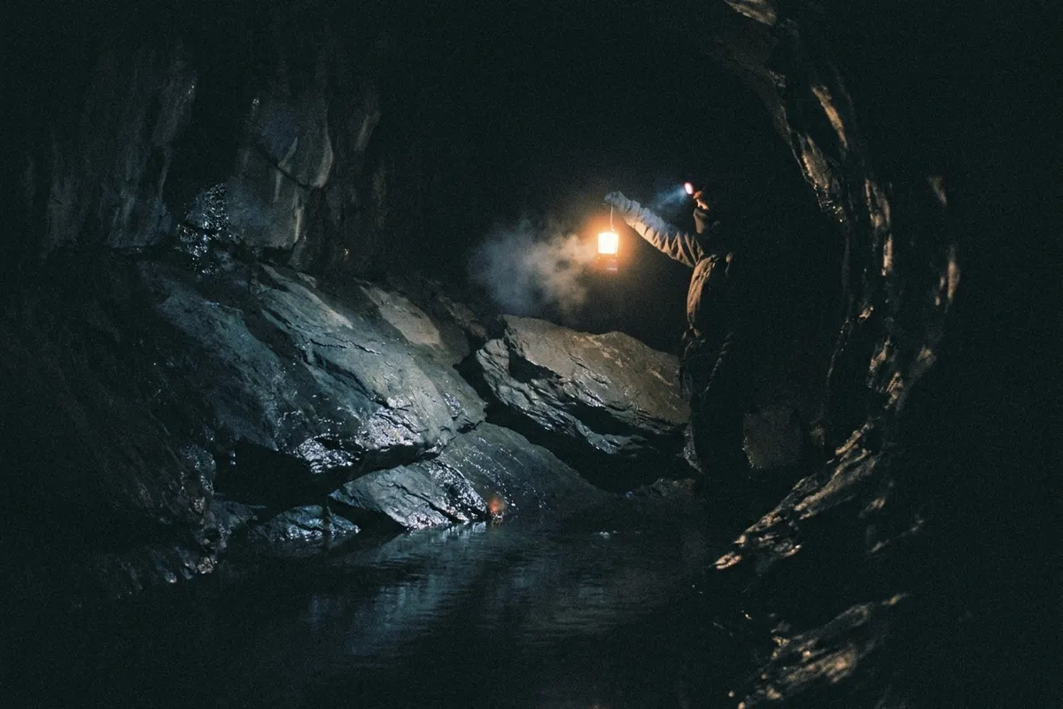 Una linterna en la cueva