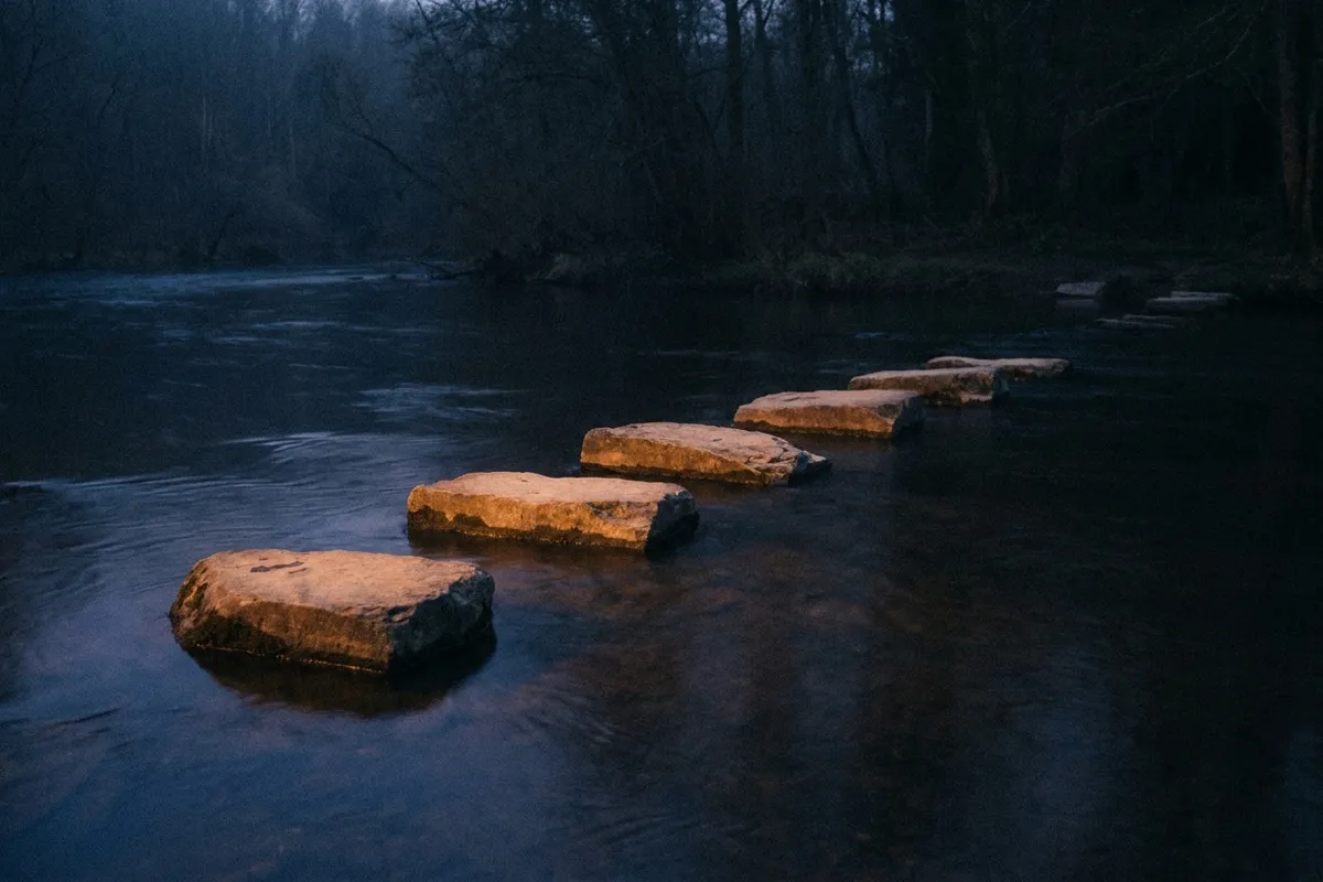 First stones across river
