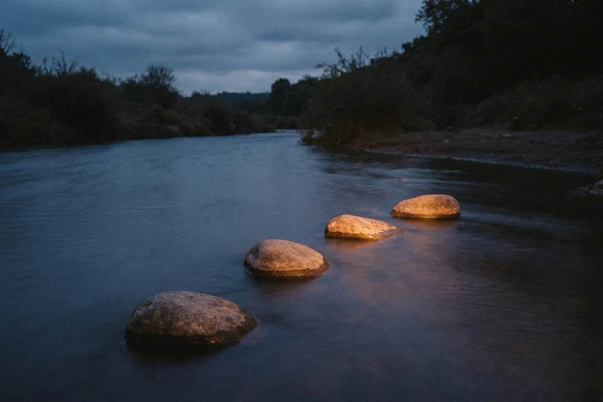 Stones across a river